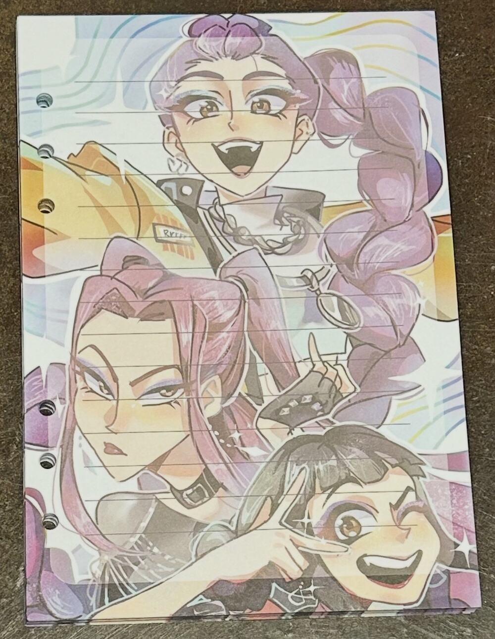 K-Pop Demon Hunters Size A5 Refill Stationery Paper (50 Sheets)